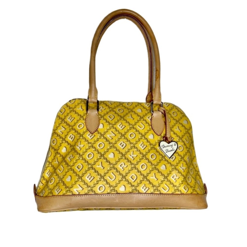 Dooney & Bourke | Yellow Hearts Monogram Canvas Lara Tote